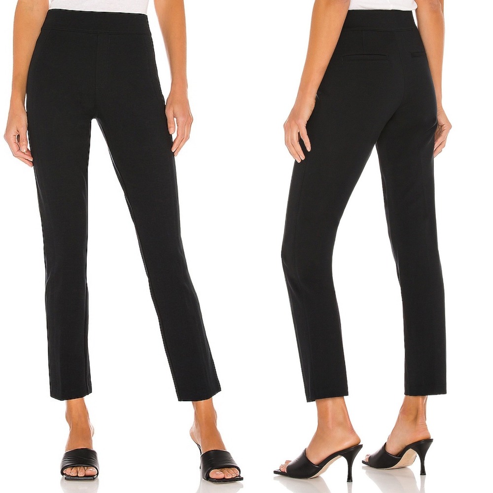 Spanx The Perfect Pant Black Straight Leg High Rise Ponte Trousers Size L